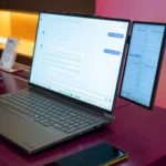 Điện thoại Samsung và laptop kết nối qua GlideX, sử dụng màn hình phụ