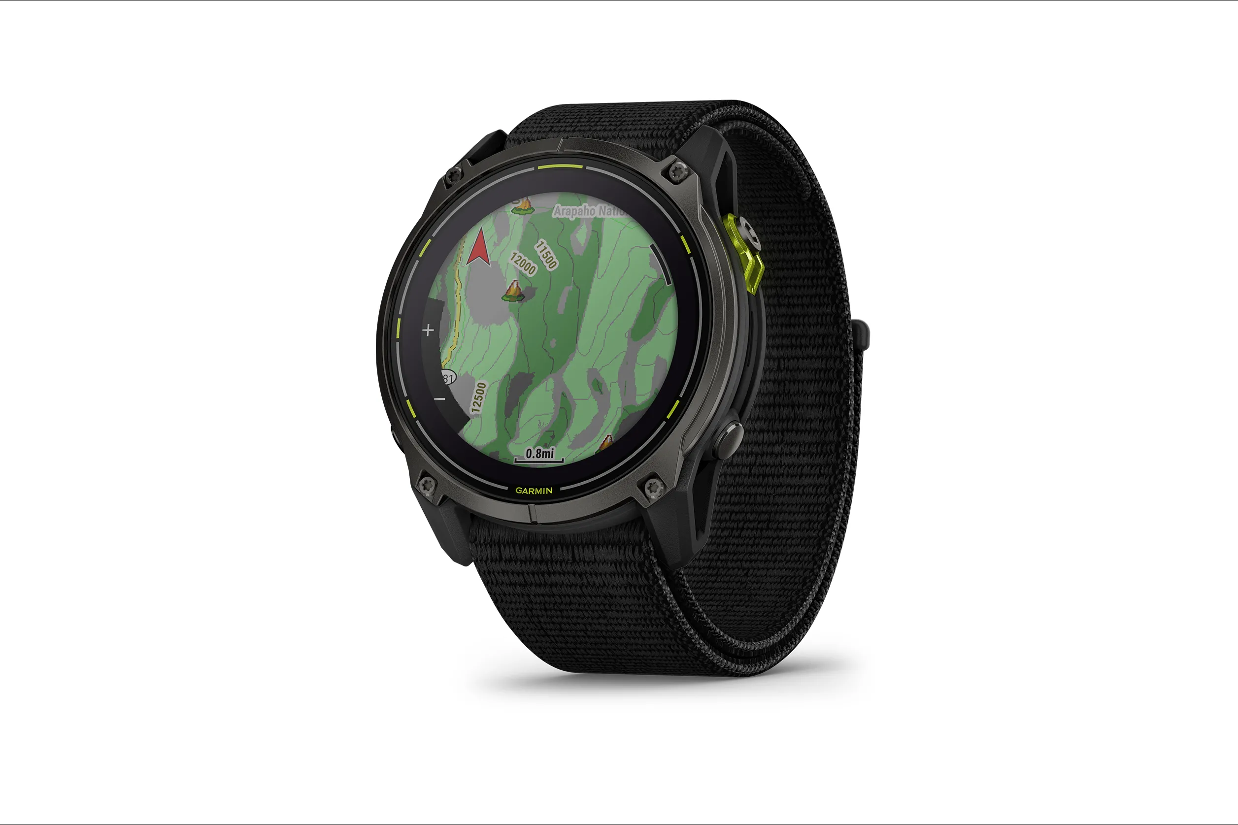 Đồng hồ Garmin Quatix 6x Solar hiển thị bản đồ GPS chi tiết, minh họa tính năng định vị và dẫn đường chuyên nghiệp.