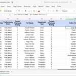 Excel spreadsheet featuring list of active employees using the FILTER function