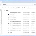 File Explorer hiển thị các tệp gần đây