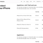 Giá gói bảo hành AppleCare+ cho các dòng iPhone khác nhau