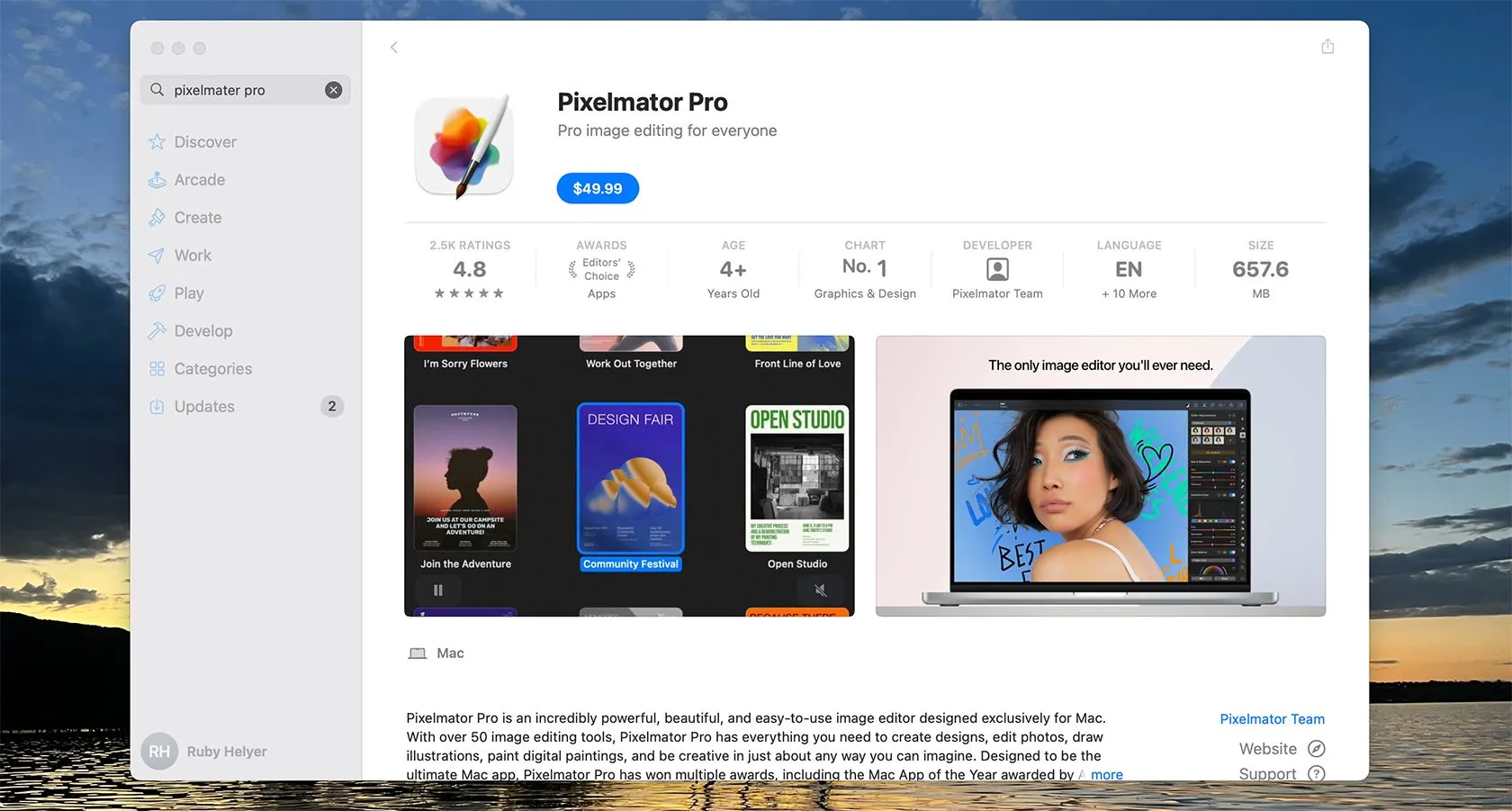 Giá Pixelmator Pro trên App Store và ứng dụng Pixelmator iOS
