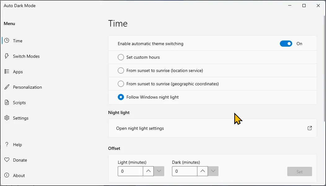 Giao diện Auto Dark Mode trên Windows 11