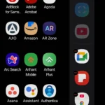 Giao diện Bảng điều khiển Edge trên điện thoại Samsung hiển thị các ứng dụng đã thêm vào