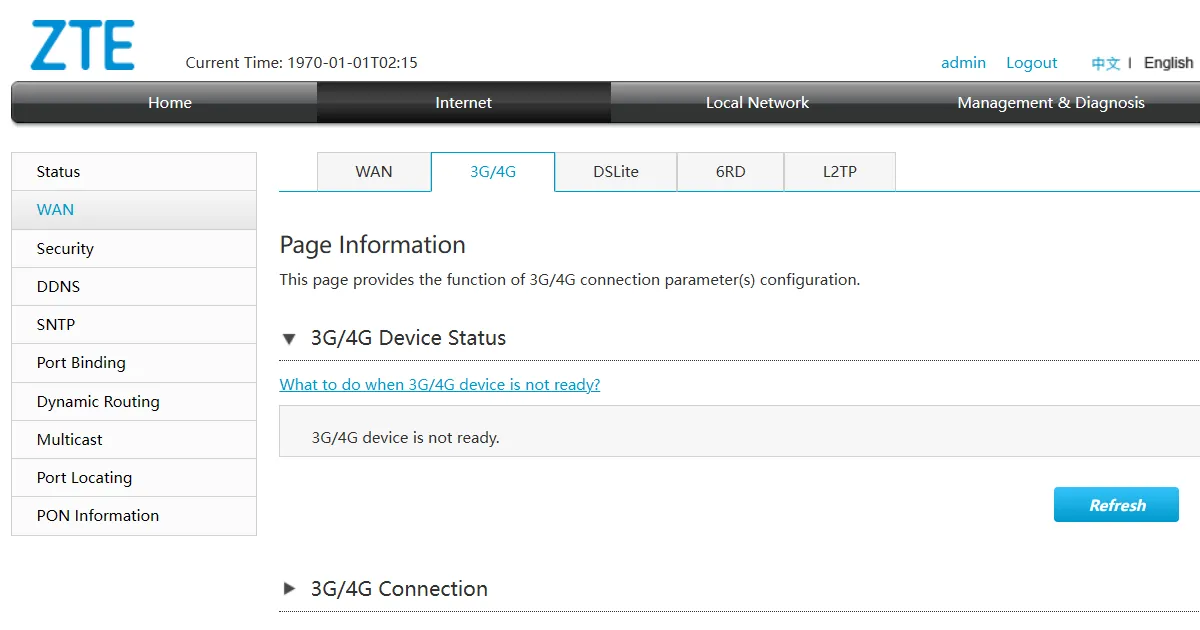 Giao diện cài đặt router hiển thị tùy chọn internet di động qua USB, dùng cho kết nối dự phòng 3G 4G