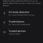 Giao diện cài đặt tính năng Mở khóa mở rộng (Extend Unlock/Smart Lock) trên điện thoại Android