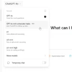 Giao diện ChatGPT Tasks hiển thị lịch trình và lời nhắc nhở