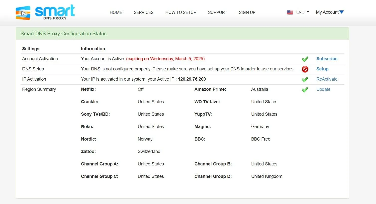 Giao diện đăng ký tài khoản Smart DNS Proxy, bước đầu tiên để sử dụng dịch vụ.