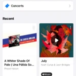 Giao diện danh sách bài hát đã nhận diện My Shazam Tracks trong ứng dụng Shazam