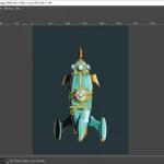 Giao diện GIMP đang mở file PSD với các lớp layer được hiển thị