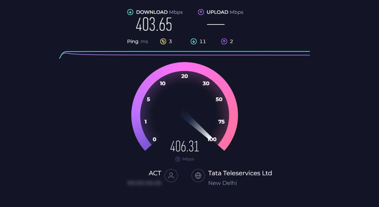 Giao diện hiển thị kết quả kiểm tra tốc độ internet trên Ookla