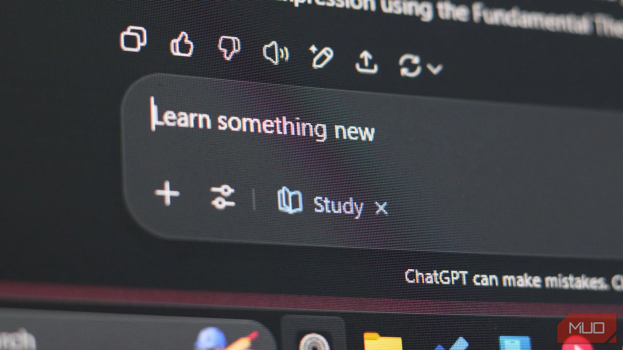 Giao diện hộp văn bản của ChatGPT Study and Learn mode với hướng dẫn nhập liệu