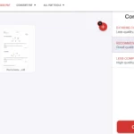 Giao diện iLovePDF hiển thị các mức nén file PDF khác nhau