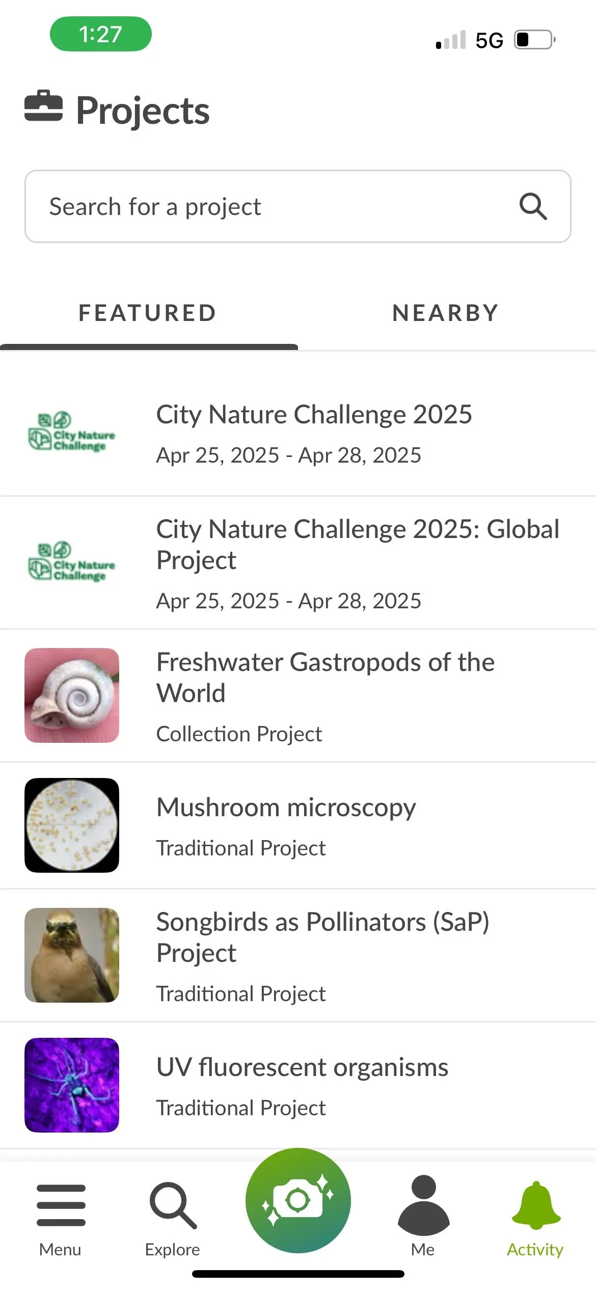 Giao diện iNaturalist với hình ảnh nhận diện loài