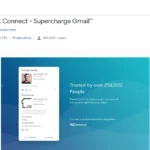 Giao diện kiểm tra đánh giá và lịch sử cập nhật tiện ích Clearbit Connect trên Chrome Web Store