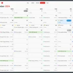 Giao diện lịch Fantastical trên Windows với chế độ xem quý hiển thị các sự kiện được sắp xếp theo từng tháng.