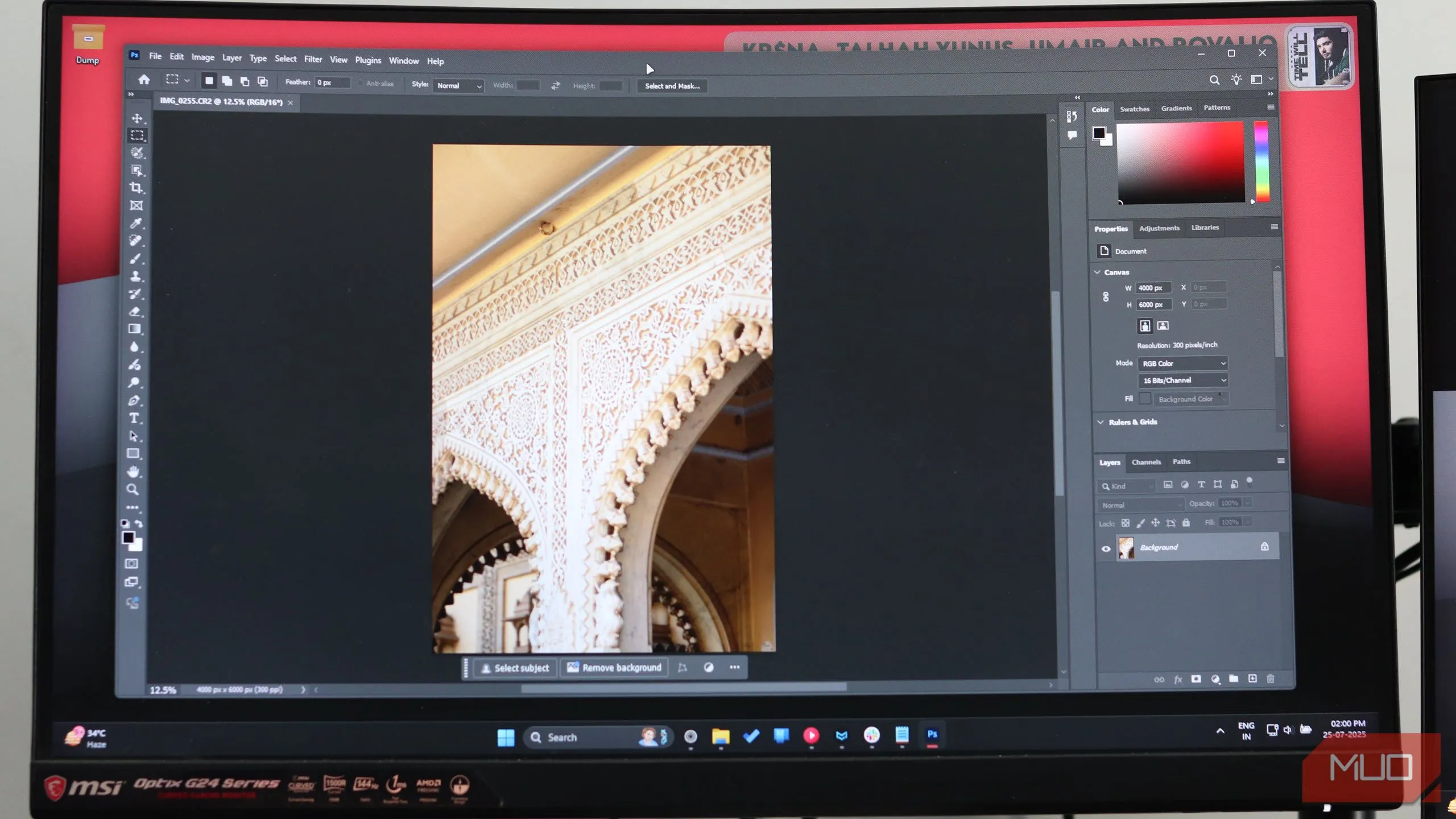 Giao diện người dùng Adobe Photoshop 2025 hiển thị trên Windows 11, minh họa sự sắp xếp công cụ trực quan và dễ tùy chỉnh.