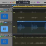 Giao diện phần mềm Logic Pro 11 hiển thị bản thu âm giọng hát chưa qua xử lý.