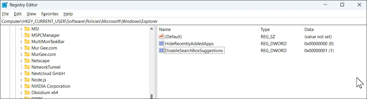 Giao diện Registry Editor trong Windows 11, công cụ cho phép tùy chỉnh sâu các cài đặt hệ thống