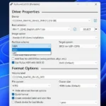 Giao diện Rufus hiển thị các tùy chọn cài đặt chính để tạo USB boot Windows 11