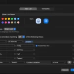 Giao diện Smart List trong Apple Reminders hiển thị các bộ lọc tùy chỉnh cho lời nhắc