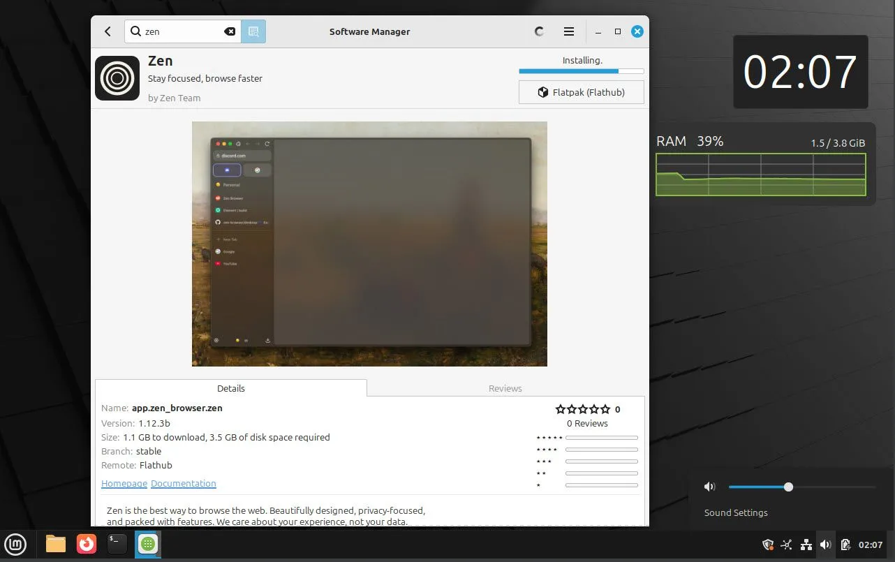 Giao diện Software Manager của Linux Mint