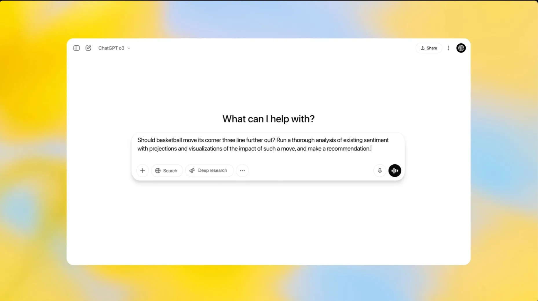 Giao diện sử dụng mô hình OpenAI o3 trong ChatGPT
