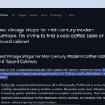 Giao diện tìm kiếm Google với chế độ AI Mode, hiển thị kết quả tổng hợp bằng AI