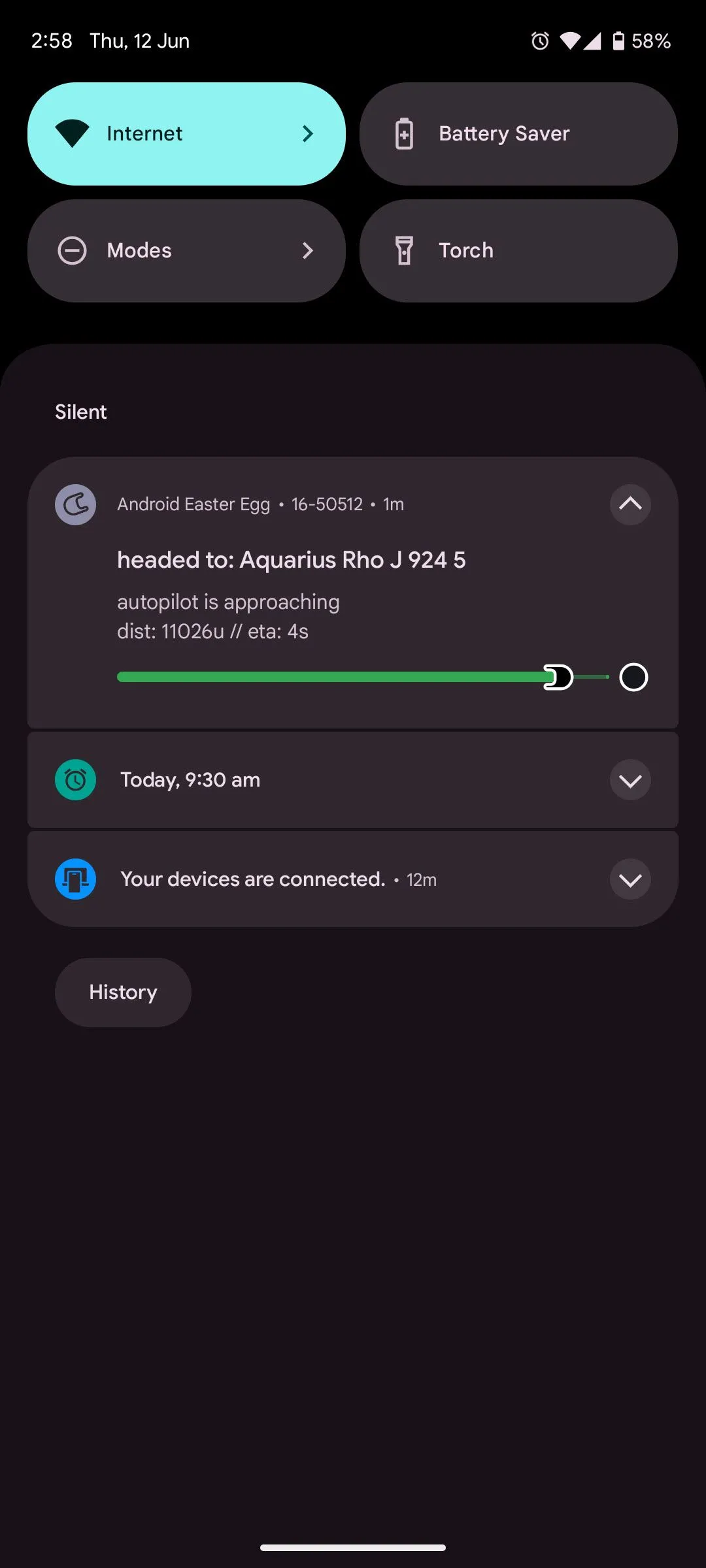 Giao diện tính năng thông báo mới trong Android 16 Easter Egg