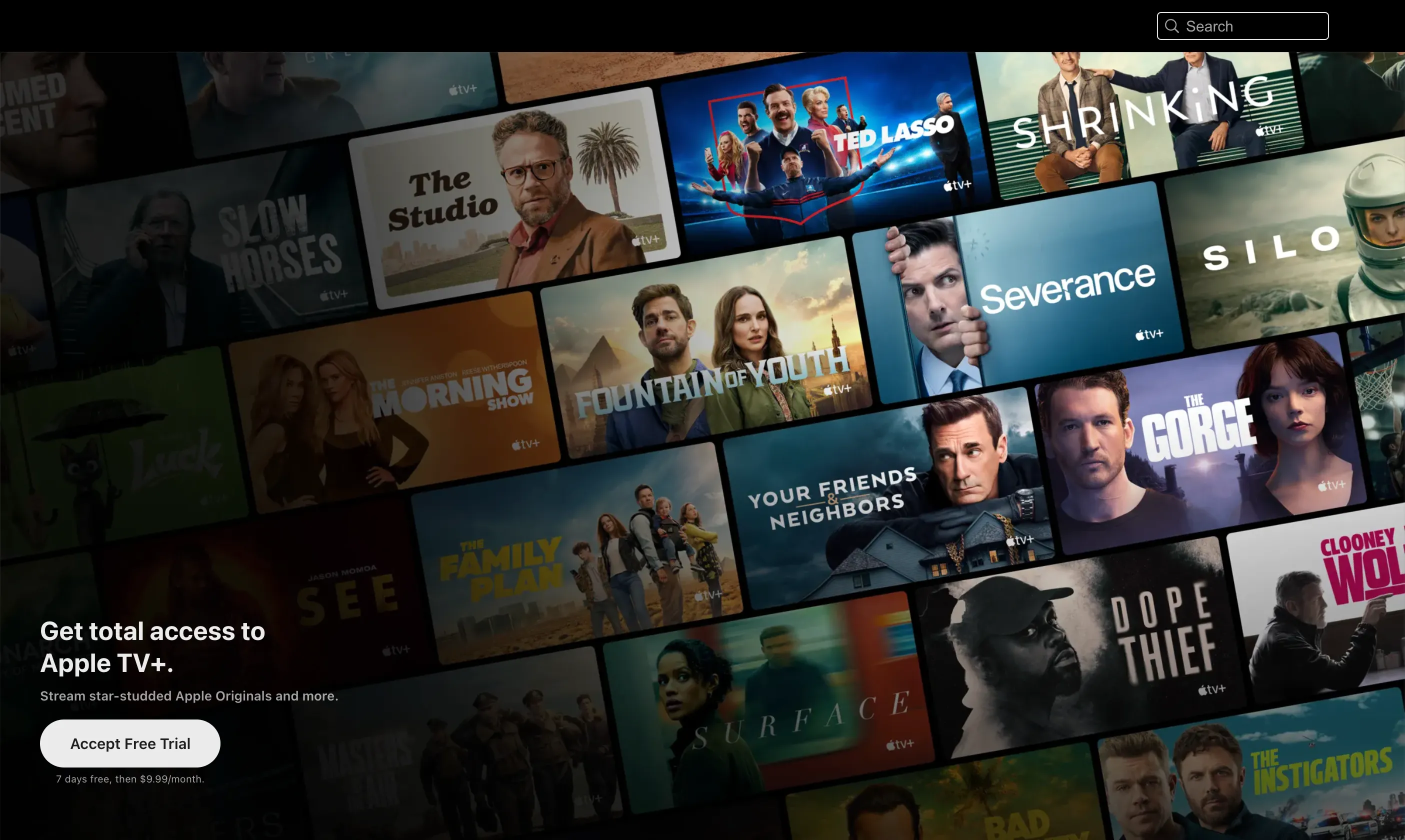 Giao diện trang chủ Apple TV+
