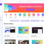 Giao diện trang chủ Canva khi đã đăng nhập tài khoản