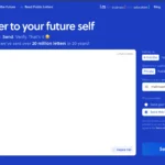Giao diện trang chủ FutureMe với ô viết thư và các tùy chọn gửi email cho tương lai