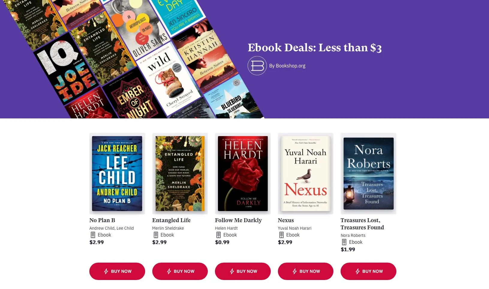 Giao diện trang web Bookshop.org nền tảng sách điện tử hỗ trợ cửa hàng độc lập