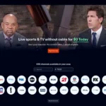 Giao diện trang web chính thức của dịch vụ live streaming Fubo TV, nơi người dùng có thể tìm hiểu về các gói cước và đăng ký.