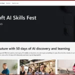 Giao diện trang web chính thức của sự kiện Microsoft AI Skills Fest