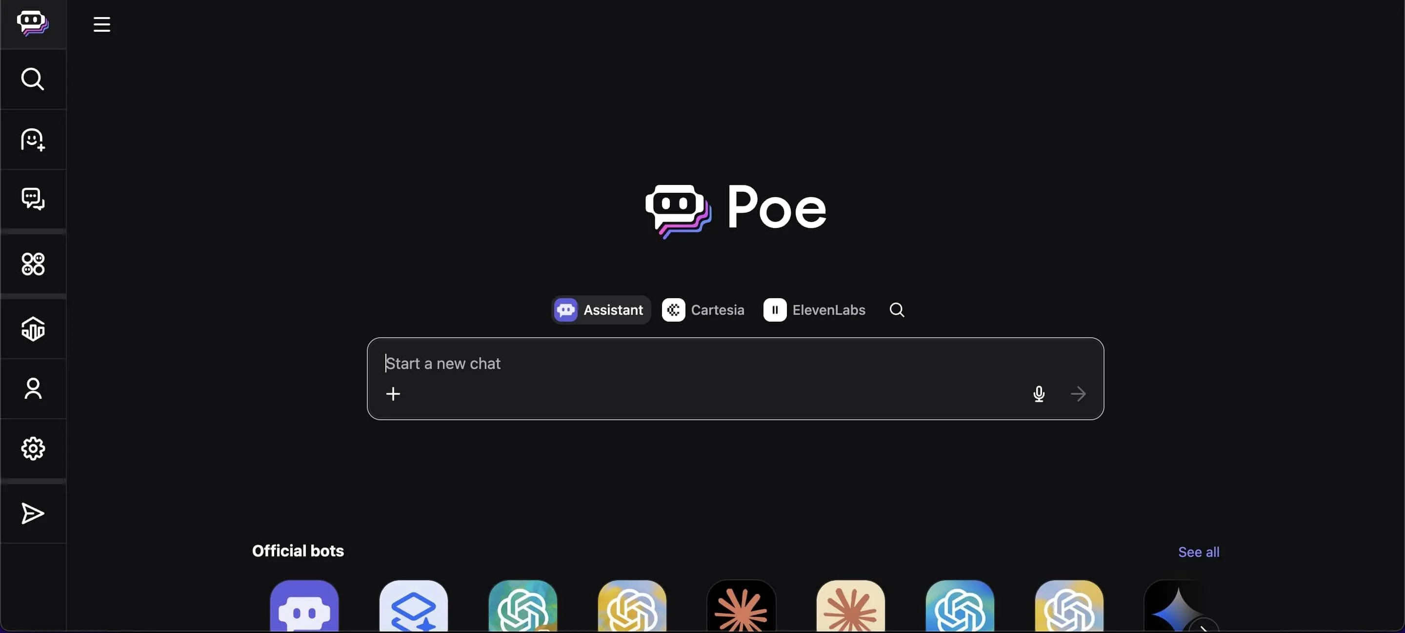 Giao diện trò chuyện Poe của Quora với nhiều mô hình AI