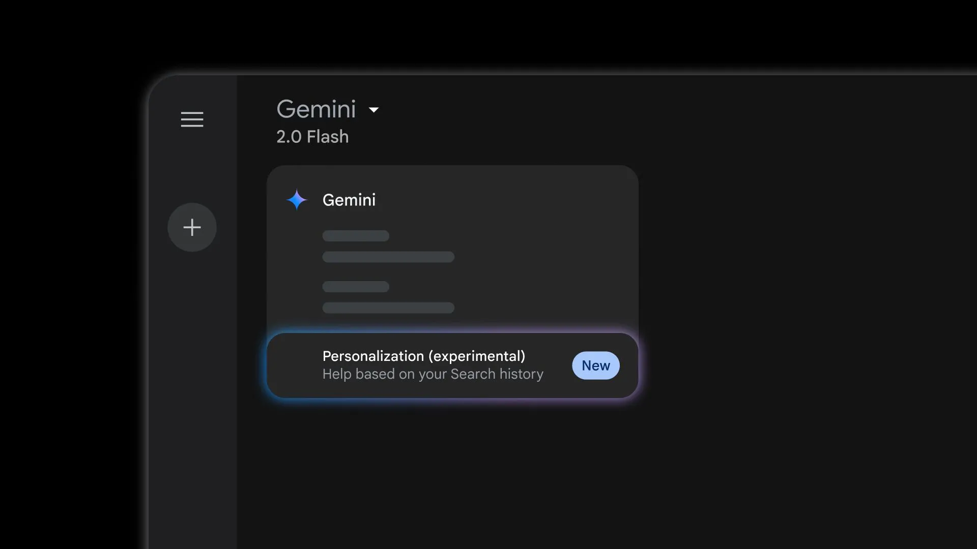 Giao diện tùy chọn cá nhân hóa trên Google Gemini, cho phép kết nối với lịch sử tìm kiếm để tối ưu phản hồi.