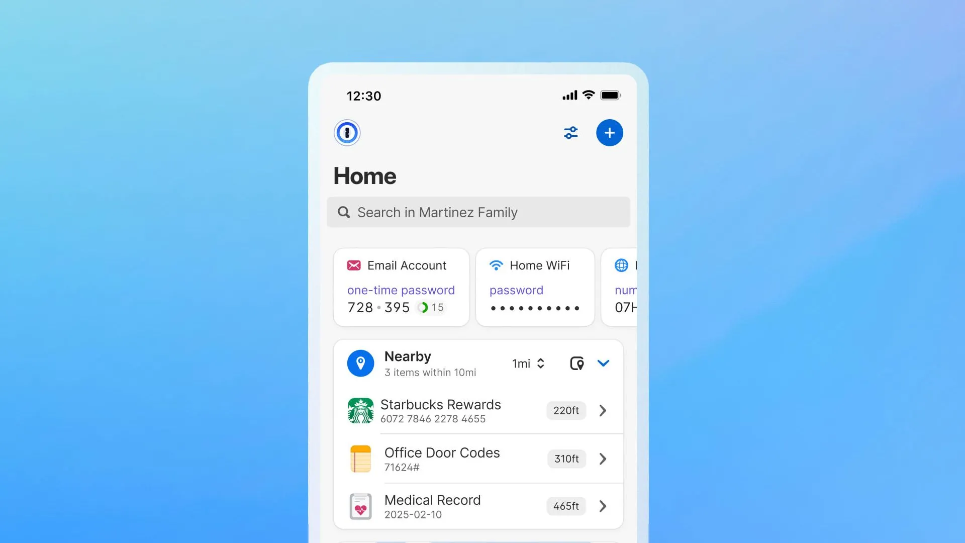 Giao diện ứng dụng 1Password minh họa cách quản lý mục theo vị trí, thể hiện sự chuyên nghiệp của trình quản lý mật khẩu uy tín
