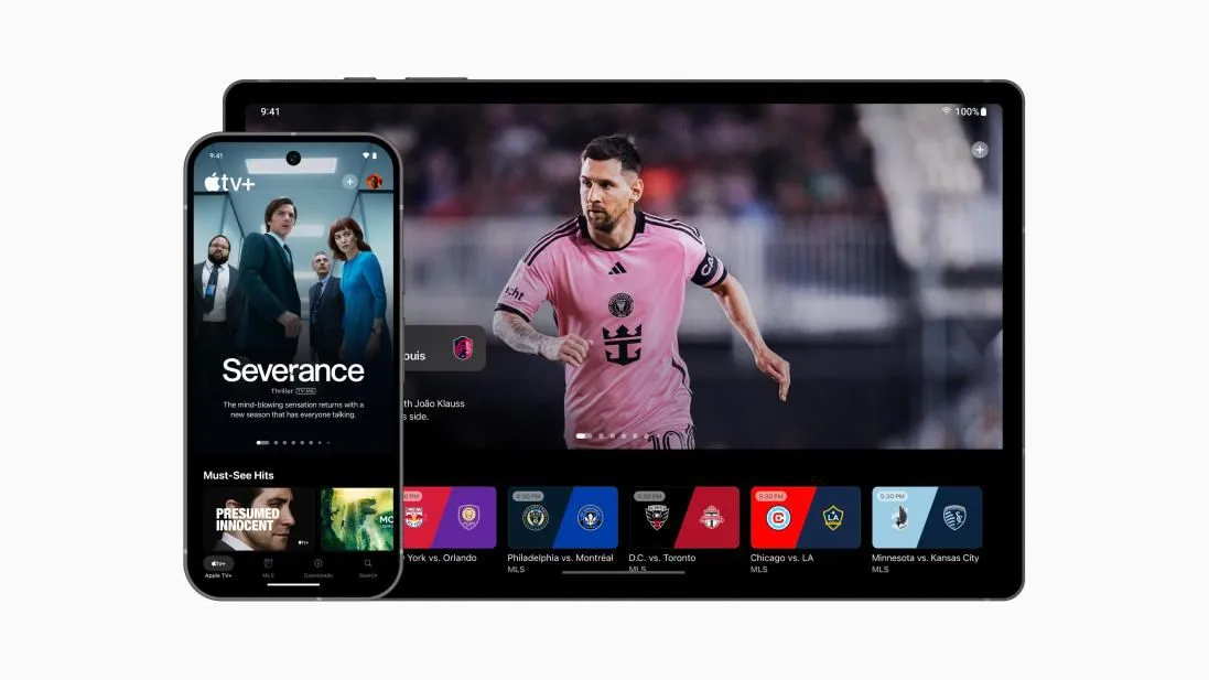 Giao diện ứng dụng Apple TV+ trên điện thoại Android với các nội dung giải trí chất lượng cao.