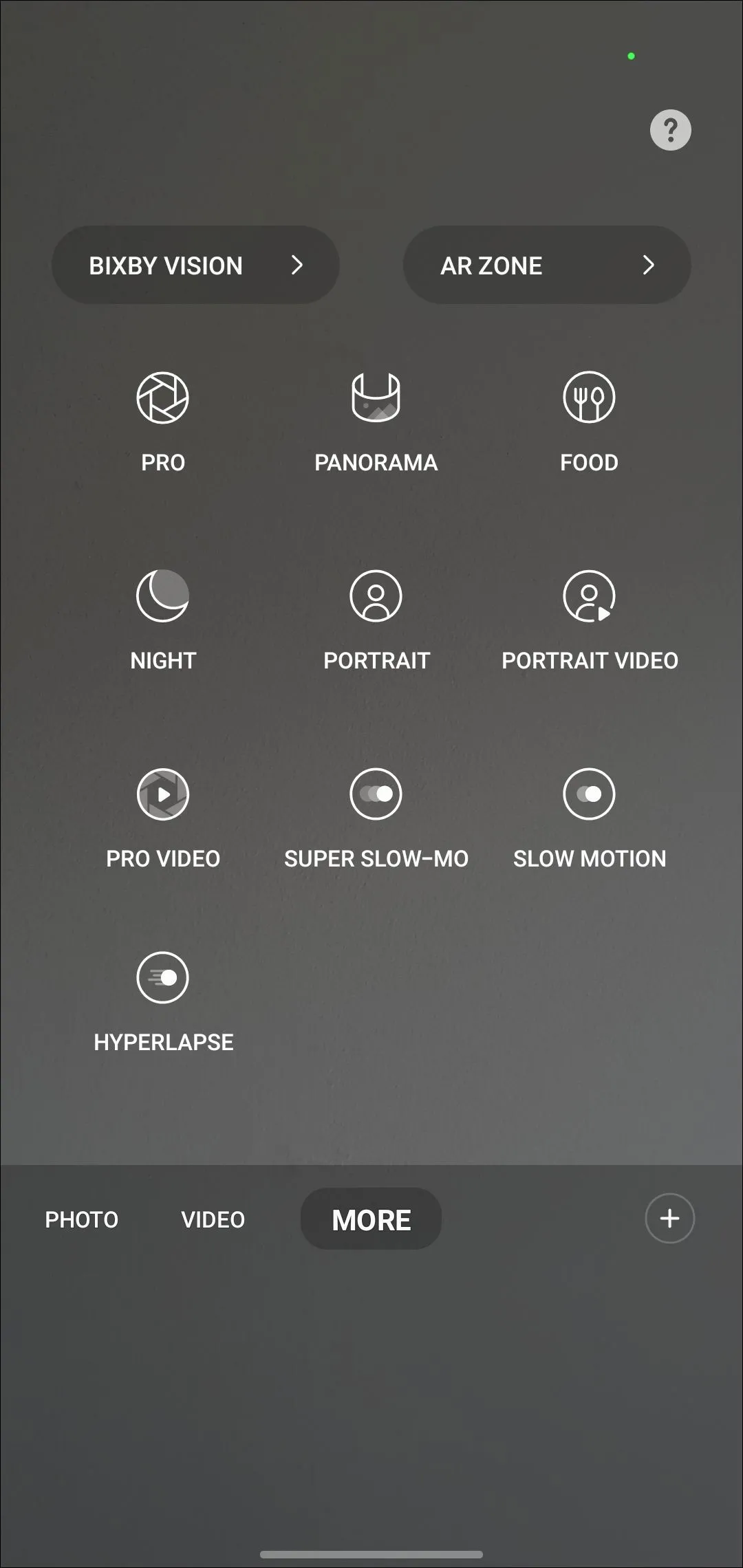 Giao diện ứng dụng camera Android với tùy chọn Hyperlapse cho time-lapse video