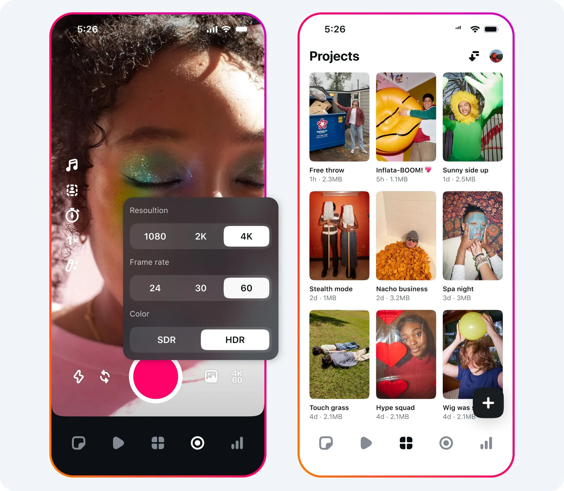 Giao diện ứng dụng Edits hiển thị các tính năng chỉnh sửa video