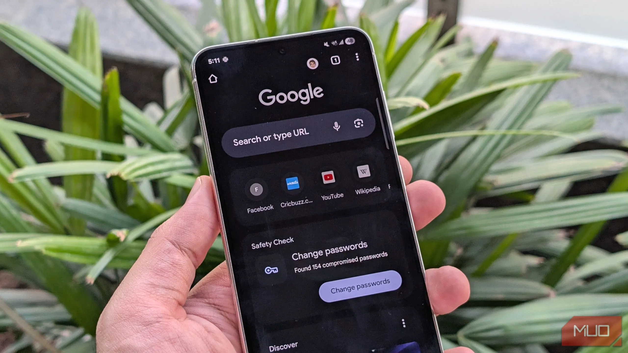 Giao diện ứng dụng Google Chrome trên điện thoại Android