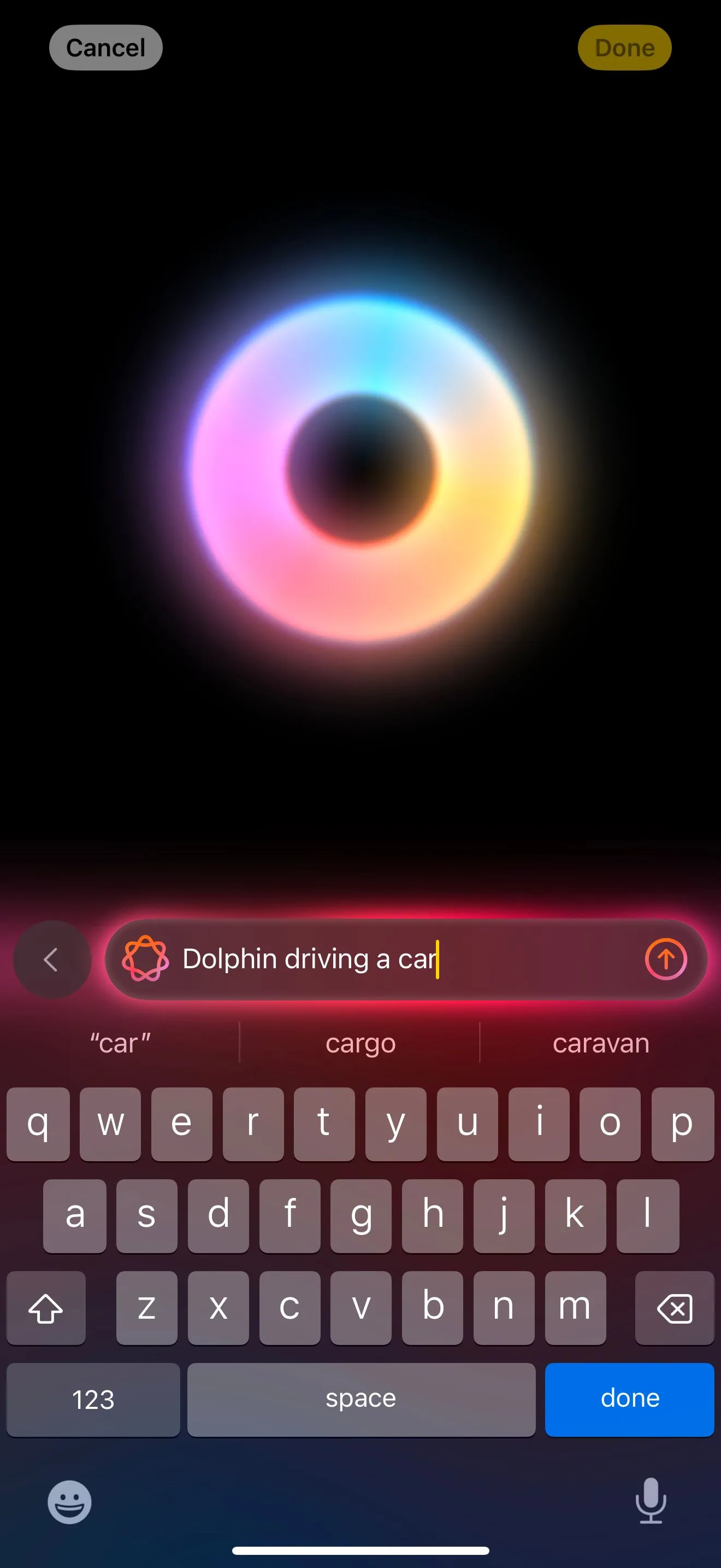 Giao diện ứng dụng Image Playground nơi người dùng nhập mô tả để tạo hình ảnh AI