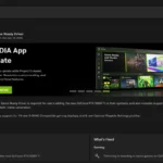 Giao diện ứng dụng Nvidia với tùy chọn cập nhật driver phiên bản mới nhất 576.02