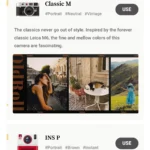 Giao diện ứng dụng OldRoll hiển thị các tùy chọn camera giả lập film miễn phí và cao cấp.