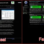 Giao diện website chính thức KeePass.info và website KeePass giả mạo sử dụng tên miền lừa đảo