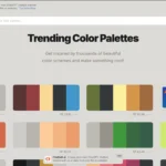 Giao diện website Coolors hiển thị các bảng màu trending giúp tùy chỉnh ứng dụng