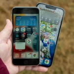 Hai chiếc iPhone đặt cạnh nhau để sử dụng Quick Start chuyển dữ liệu