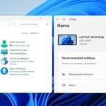 Hình ảnh minh họa Control Panel và ứng dụng Settings của Windows 11 đặt cạnh nhau