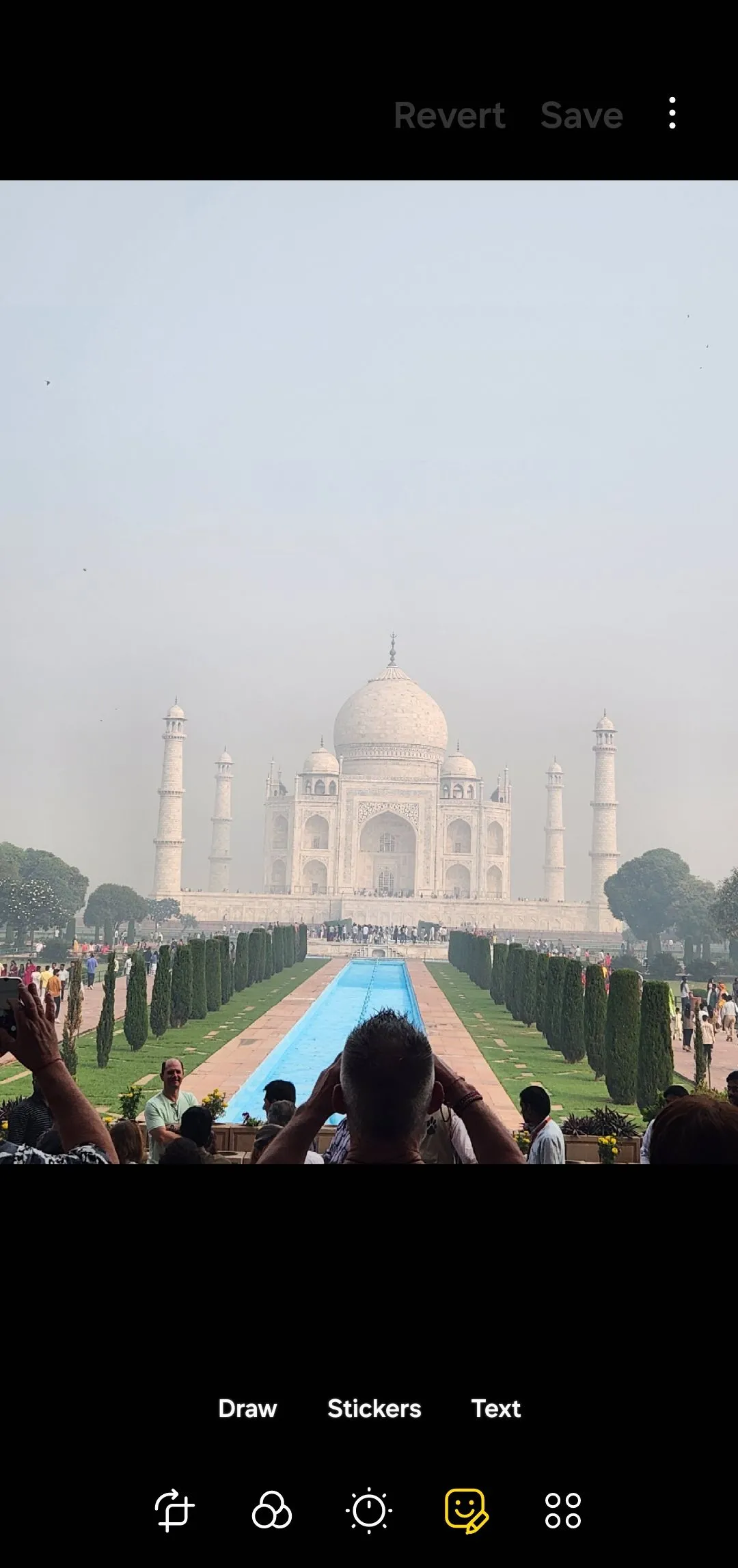 Hình ảnh Taj Mahal trong trình chỉnh sửa ảnh Samsung